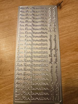 Sticker Konturensticker Schriftsticker -Zur Konfirmation- in Silber
